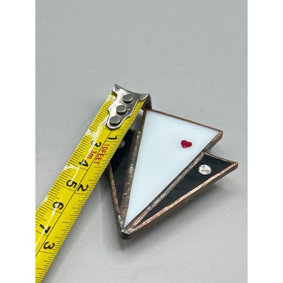 Vintage Handcrafted Glass Pin Brooch Geometric Abstract 70s Costume Jewelry - Picture 5 of 5